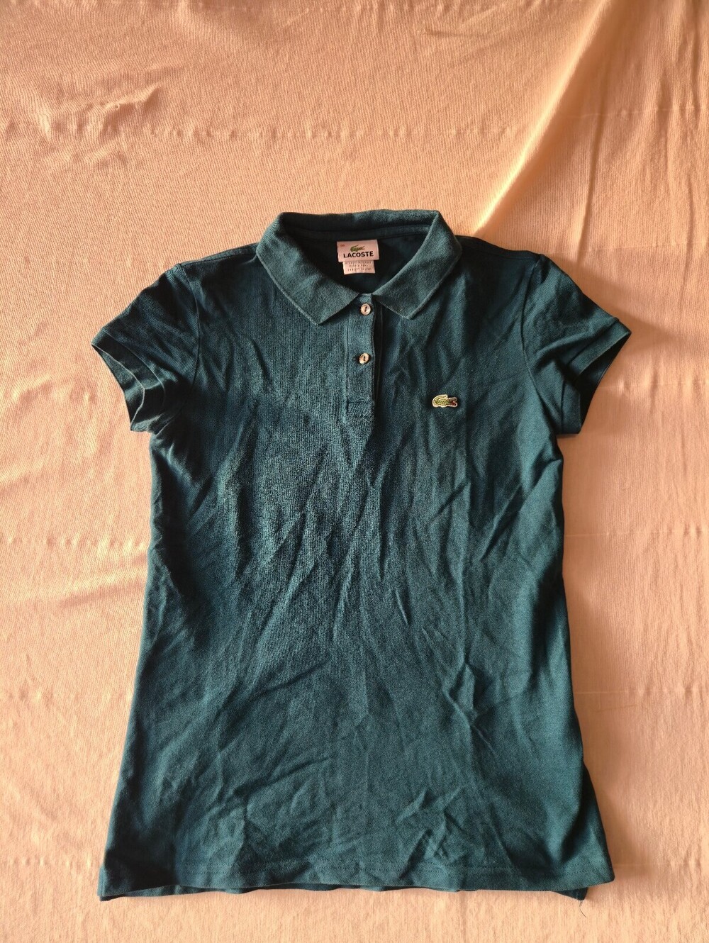 Lacoste Women's Classic Polo Shirt Size 38 Teal Green